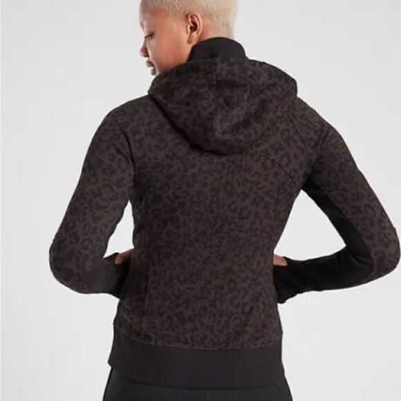 2 for $30 ATHLETA Triumph Black Leopard Print Hoodie - Picture 2 of 13
